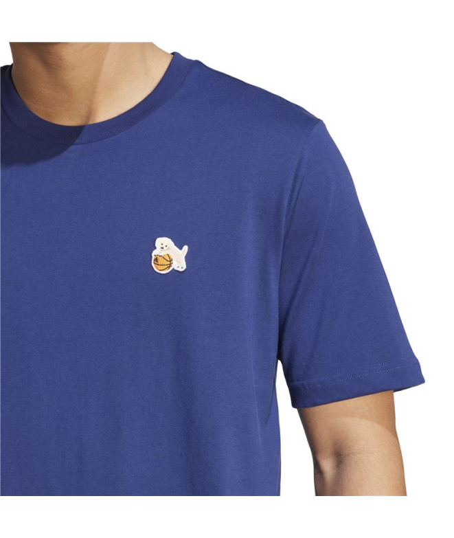 Camiseta adidas Dog Hoop Td Homem Azul Escuro