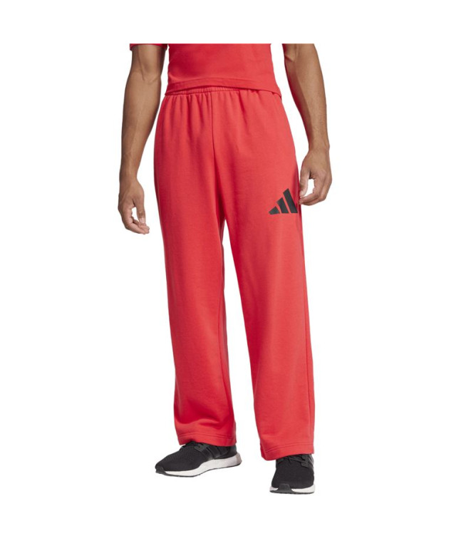 Calça adidas Wide French Terry Homem Rubpur/Preto