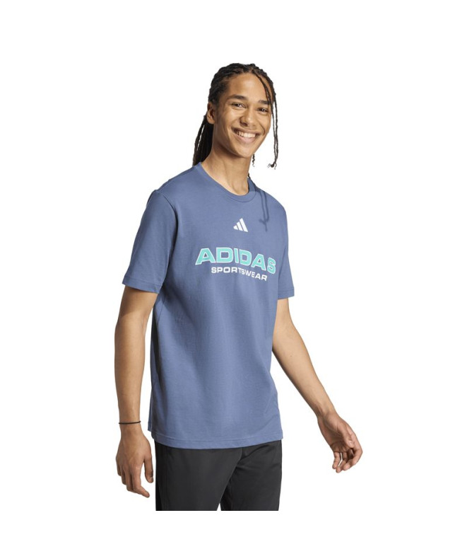 Camiseta adidas Hot Linear Hombre Azul