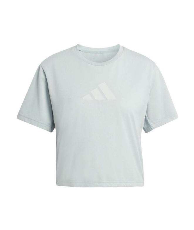 Camiseta de Fitness adidas We Big Logo Mulher Azul