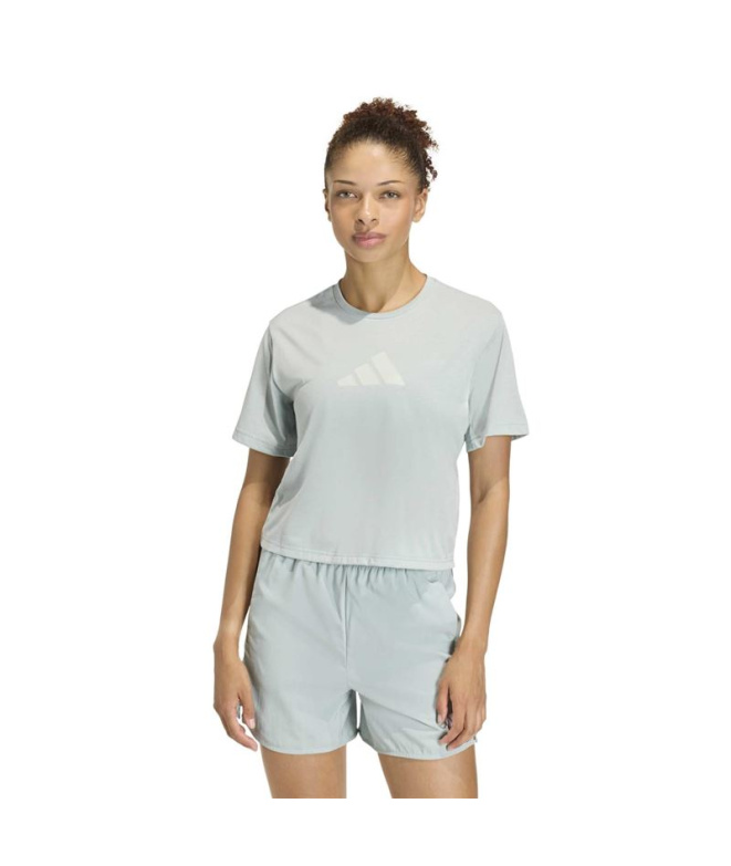 T-shirt de Fitness adidas We Big Logo Femme Bleu