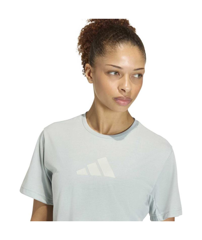 Camiseta de Fitness adidas We Big Logo Mulher Azul