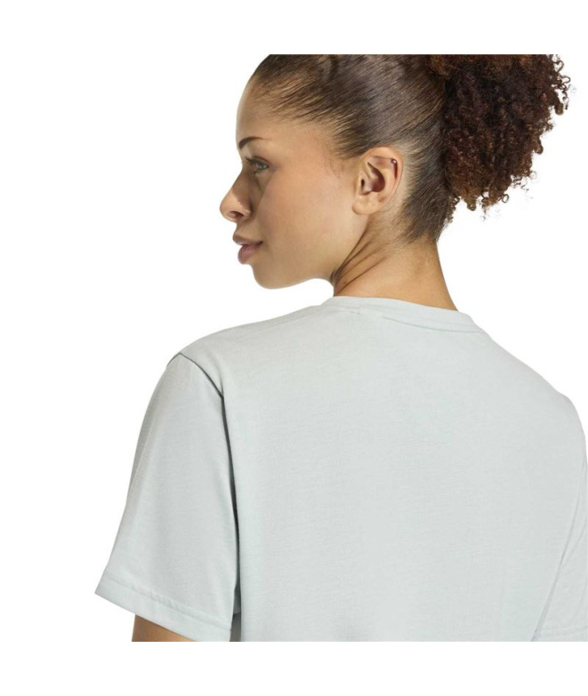 Camiseta de Fitness adidas We Big Logo Mulher Azul