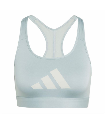 Sutiã esportivo adidas Powereact Big Logo Bra Mulher Azul