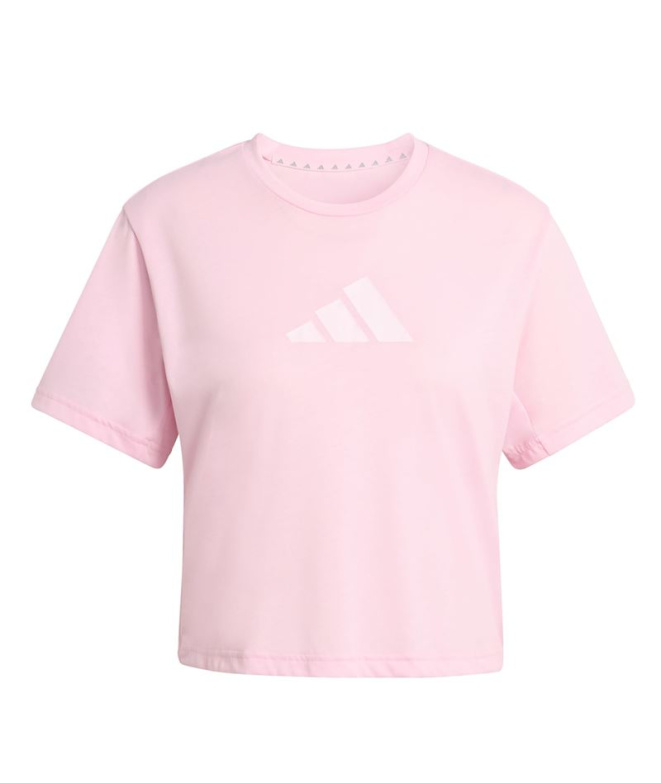 Camiseta de Fitness adidas We Big Logo Mulher Rosa