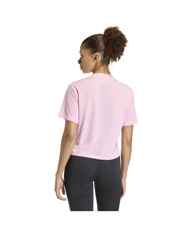 Camiseta de Fitness adidas We Big Logo Mulher Rosa
