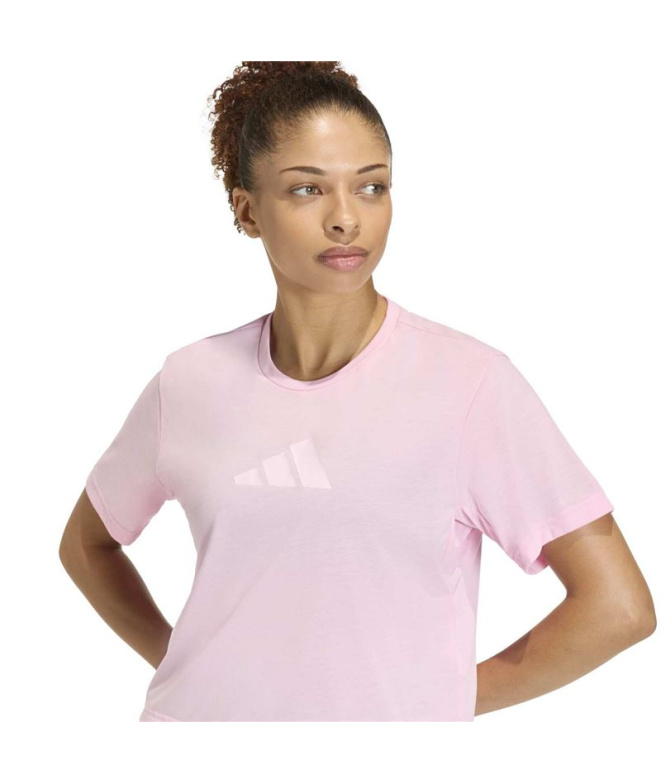 Camiseta de Fitness adidas We Big Logo Mulher Rosa