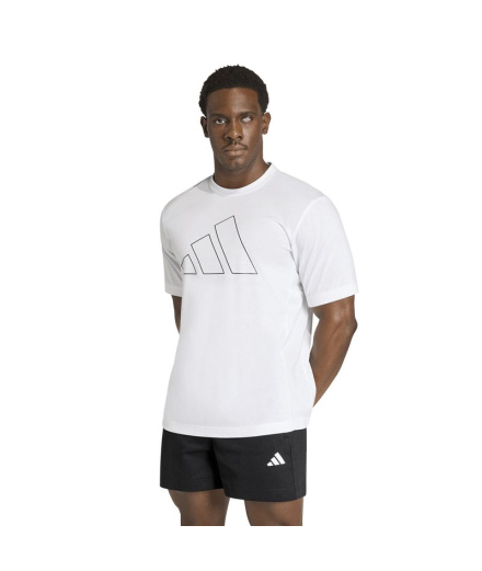 T-shirt de Fitness adidas We Fr Big Logo Homme Blanc