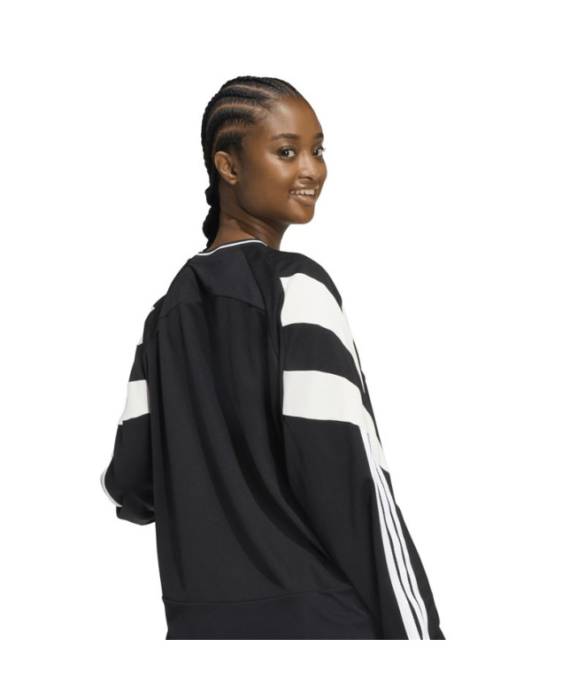 Camiseta adidas Her Ls Mulher Preto/Branco