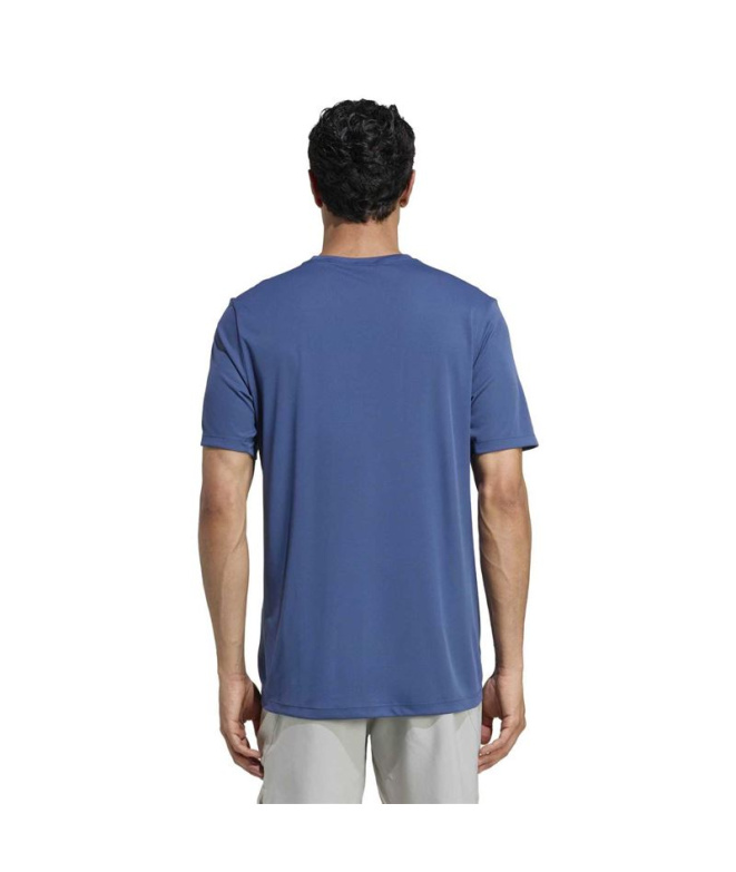 Camiseta de Running adidas Run Ess Homem Azul