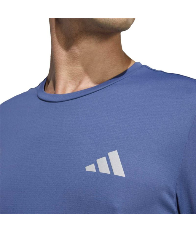 Camiseta de Running adidas Run Ess Homem Azul