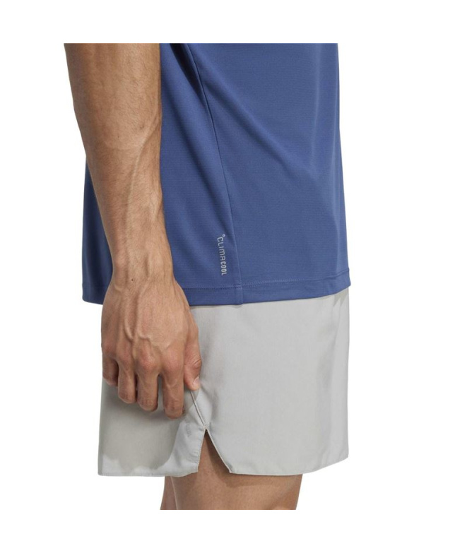 Camiseta de Running adidas Run Ess Homem Azul