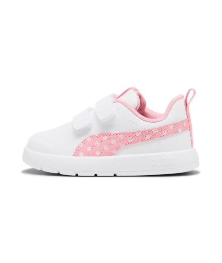 Chaussures Puma Courtflex V3 Dotty V, Blanc-Rose, Fille
