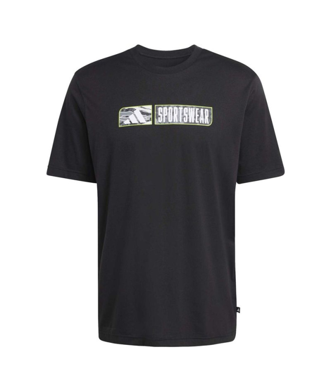 T-shirt adidas Camo Linear Cl Homme Noir