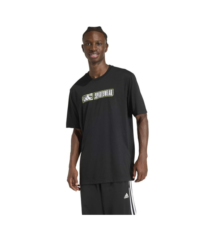 T-shirt adidas Camo Linear Cl Homme Noir