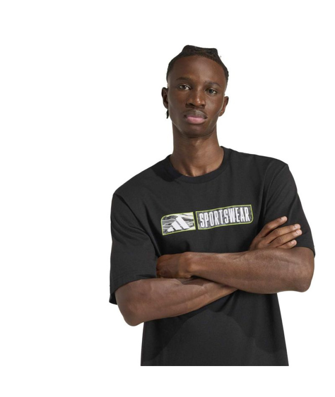 T-shirt adidas Camo Linear Cl Homme Noir