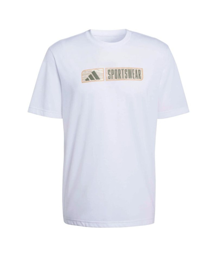 T-shirt adidas Camo Linear Cl Homme Blanc