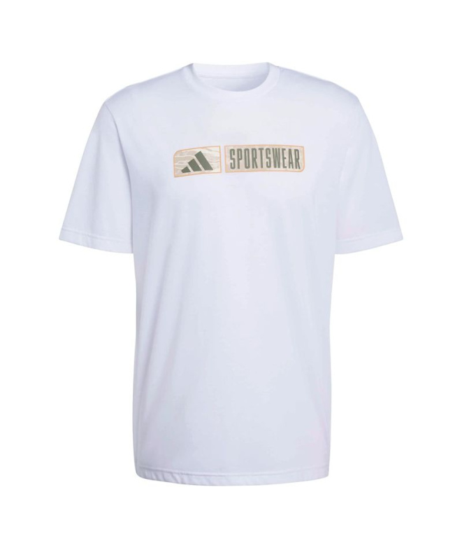 T-shirt adidas Camo Linear Cl Homme Blanc
