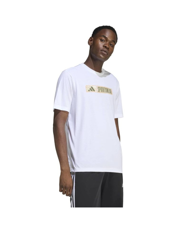Camiseta adidas Camo Linear Cl Homem Branco