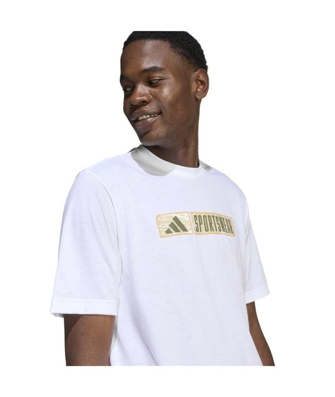 Camiseta adidas Camo Linear Cl Homem Branco