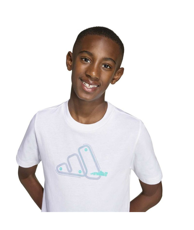 Camiseta adidas Moto 1 Infantil Branco