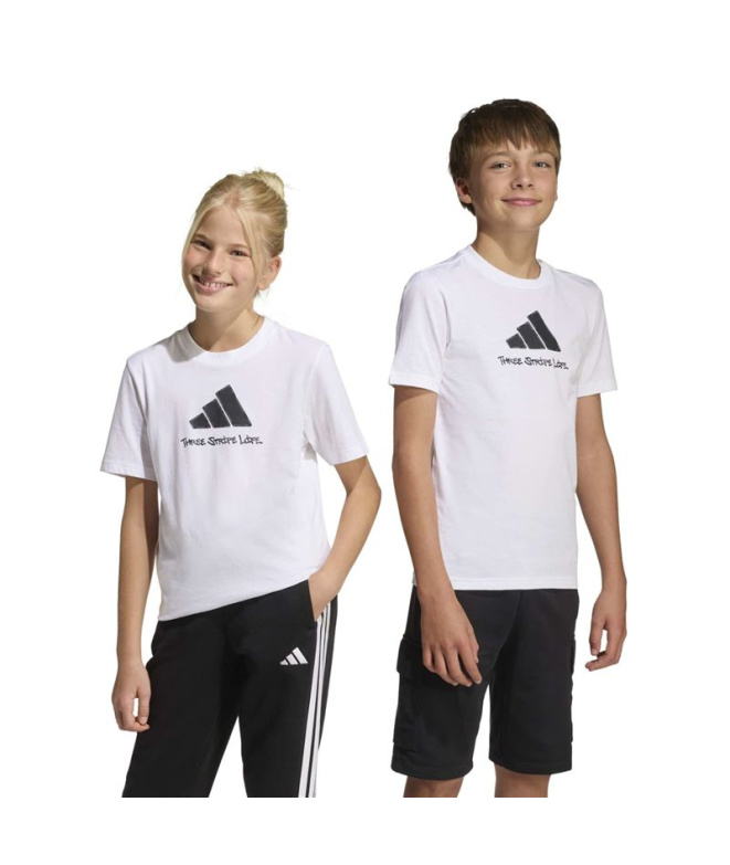 Camiseta adidas Camo Train T2 Infantil Branco