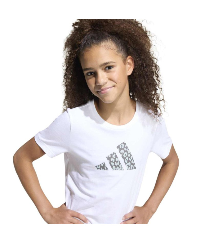 Camiseta adidas Jg Animal Menina Branco