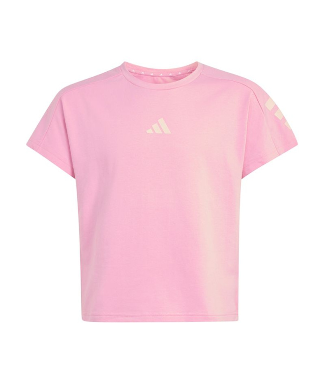 T-shirt adidas Jg Fi 3 Bandes Fille Stfltr/Rosaut