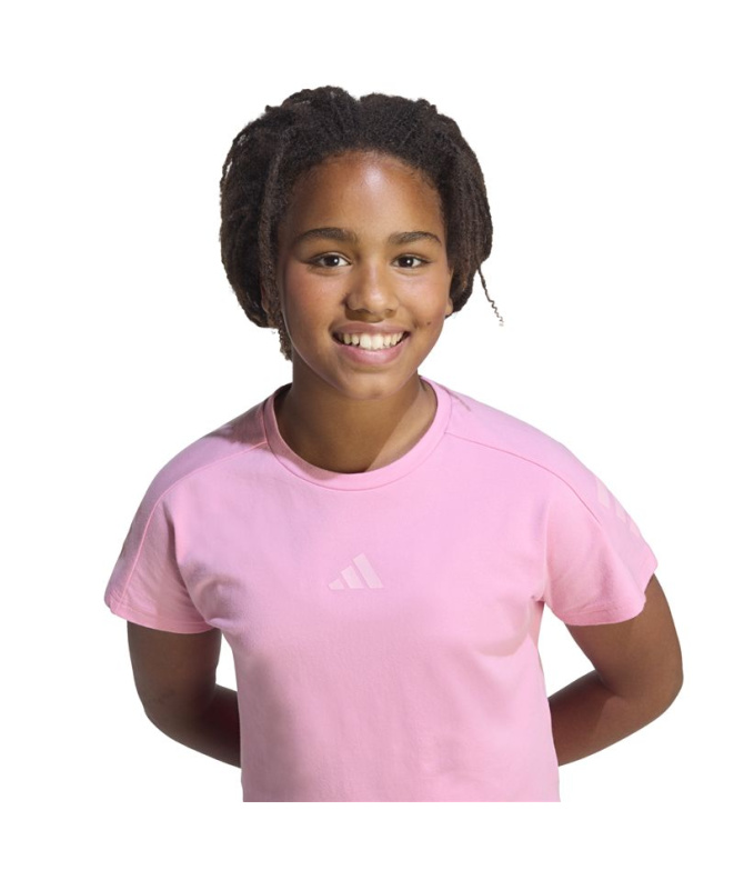 T-shirt adidas Jg Fi 3 Bandes Fille Stfltr/Rosaut