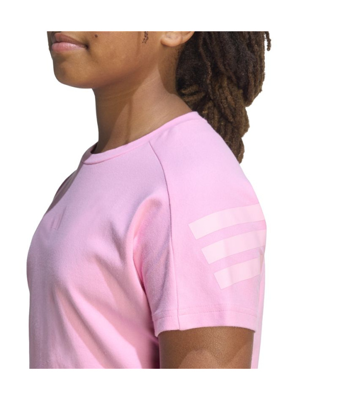 T-shirt adidas Jg Fi 3 Bandes Fille Stfltr/Rosaut