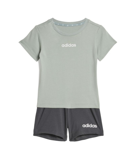 Conjunto adidas Linear T-Set 160 Infantil Sama/Blanco/Blanco