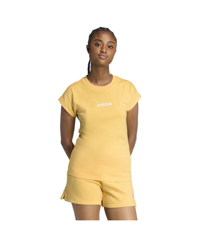 T-shirt adidas Linear Sj Femme Mase/Blanc