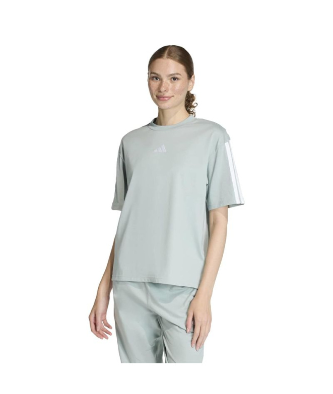 T-shirt adidas 3 Bandes Sj Bf Femme Sama/Blanc