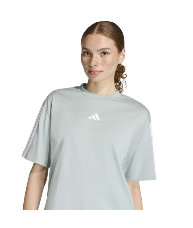 Camiseta adidas 3 Bandas Sj Bf Mujer Sama/Blanco