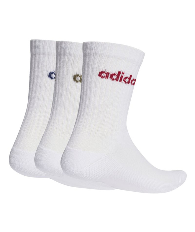 Chaussettes adidas Linear Crew 3P Blanc/Bleu...