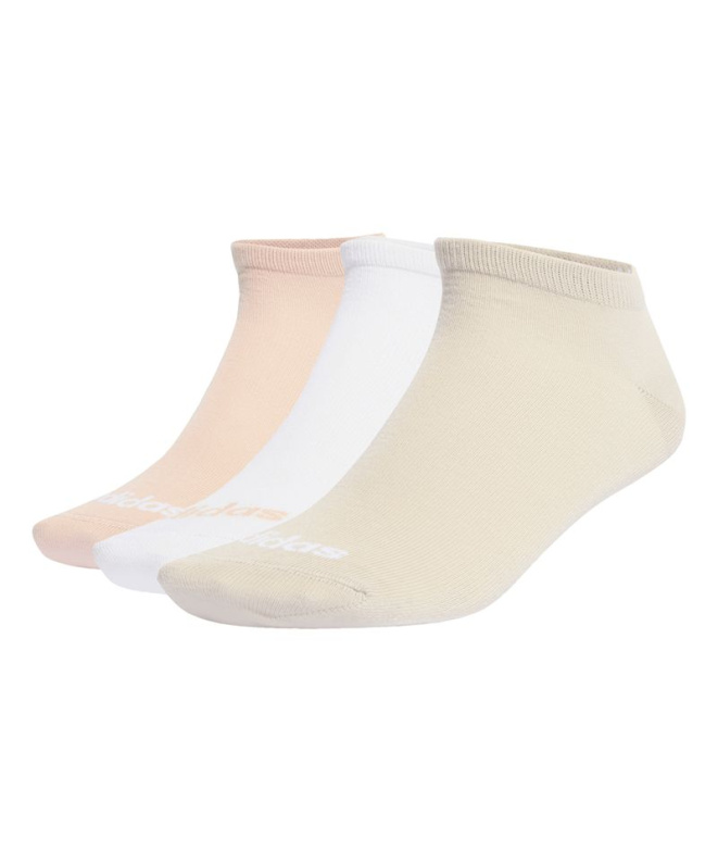 Meias adidas Linear Low 3P Azul/Rosrub/Branco