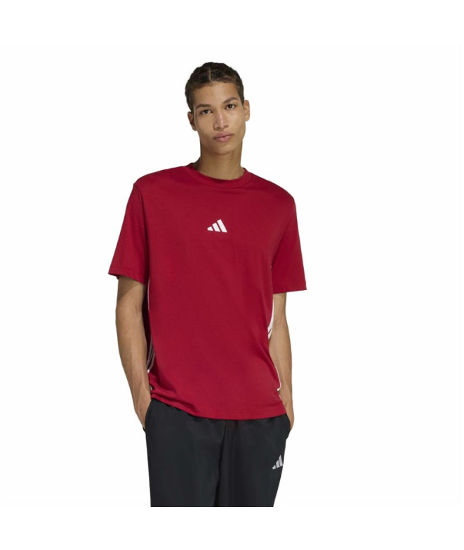 Camiseta adidas 3 Bandas Sj Homem Maract/Branco