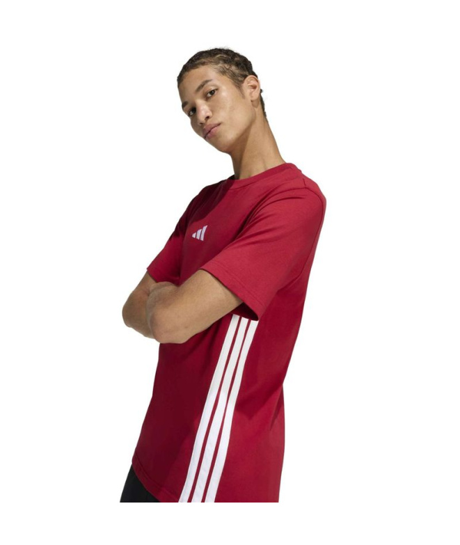 Camiseta adidas 3 Bandas Sj Homem Maract/Branco