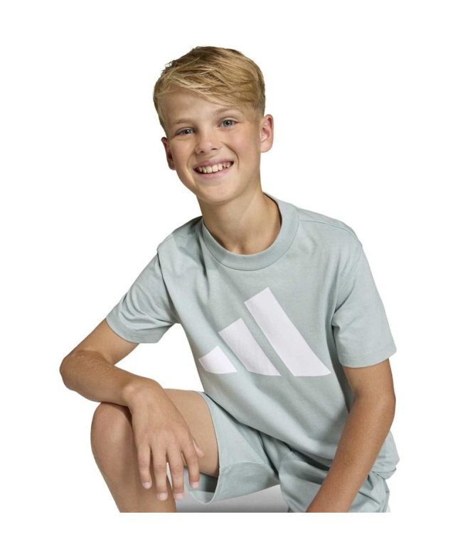 Camiseta adidas Big Logo 160 Infantil Sama/Branco