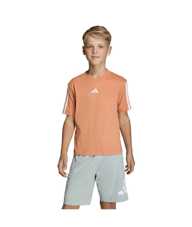 Camiseta adidas 3 Bandas 160 Infantil Naos/Branco