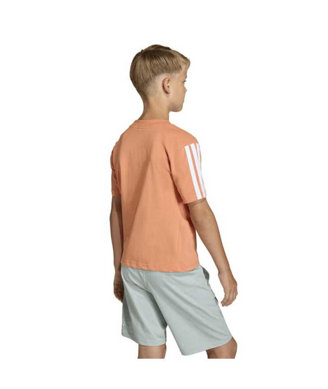 Camiseta adidas 3 Bandas 160 Infantil Naos/Branco