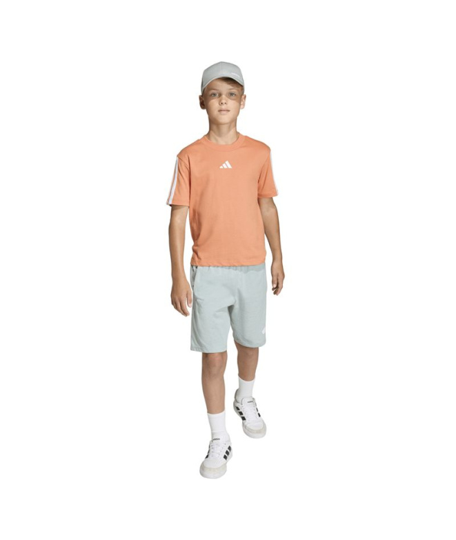 Camiseta adidas 3 Bandas 160 Infantil Naos/Branco