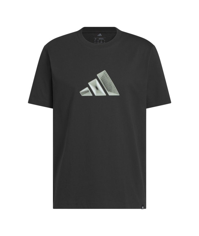 Camiseta adidas Big Logo 3-Bar Homem Preto