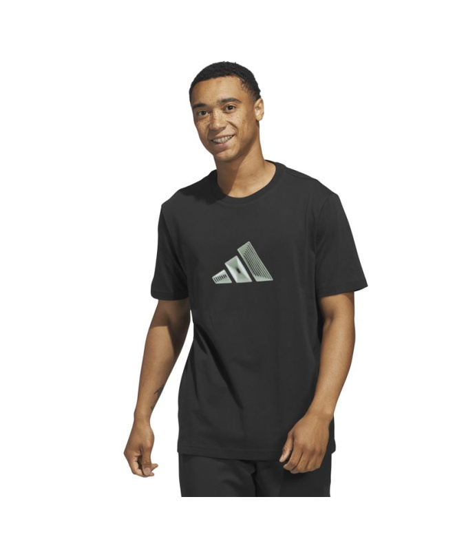 Camiseta adidas Big Logo 3-Bar Homem Preto