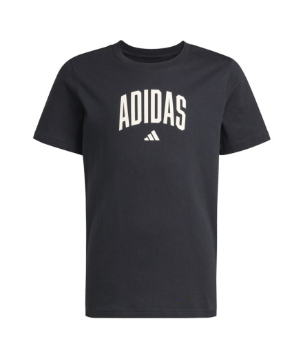 Camiseta adidas Colleg Infantil Preto/Branco