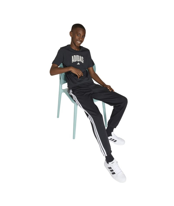 Camiseta adidas Colleg Infantil Preto/Branco