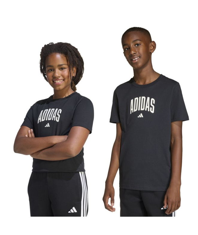Camiseta adidas Colleg Infantil Preto/Branco
