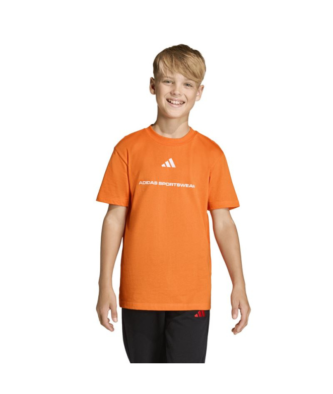 Camiseta adidas Sj Menino Laranja