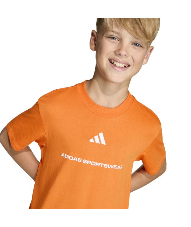 Camiseta adidas Sj Menino Laranja