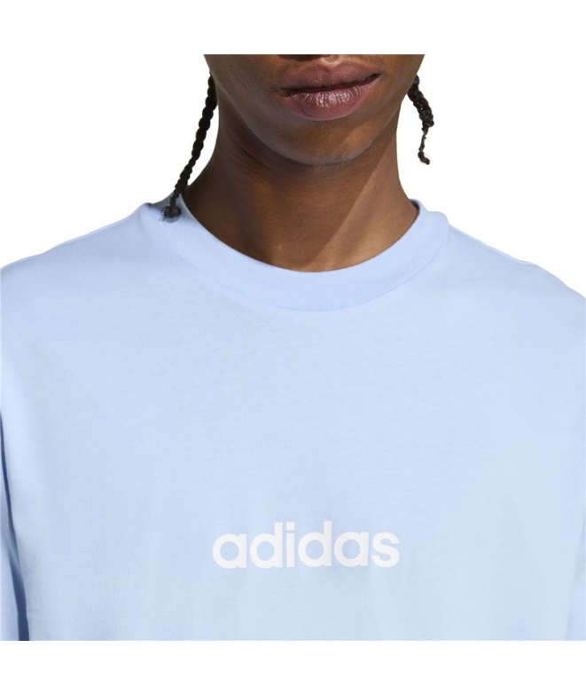 Camiseta adidas Linear Sj Homem Azul/Branco